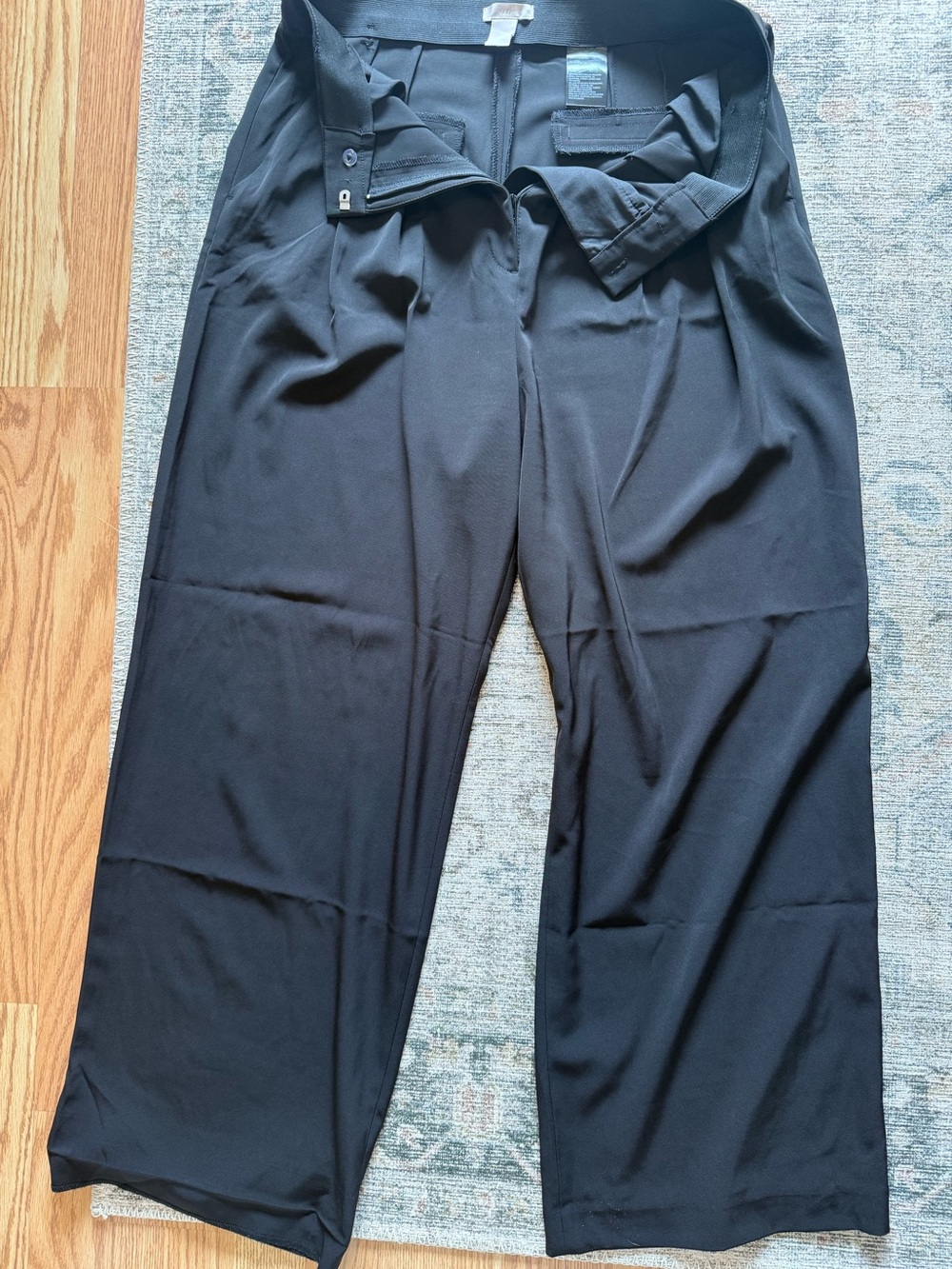 H&M Black Wide-Leg Dress Pants